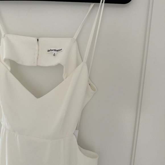 Reformation Astor A-line Maxi Dress Sz 6 Ivory Silk Chest and Back Cut-out - Picture 8 of 13